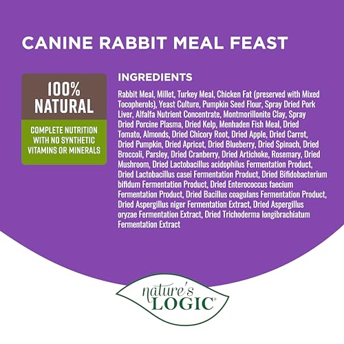 Dry Dog Food Rabbit Meal Feast Dry Kibble (25 Pound (Pack of 1))