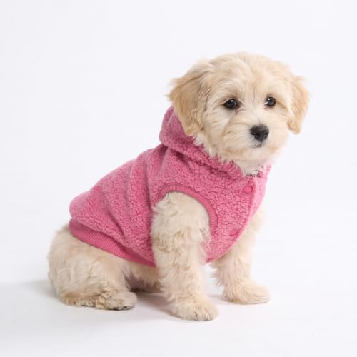 Sherpa Fleece Dog Jacket (Dark Pink / Small)