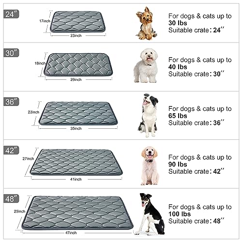 Dog Crate Mats (42.0"L x 28.0"W x 1.2"Th / Grey)