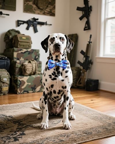 10 Pack Camo Dog Bowties for Large Dogs Sliding on Collar (M/L)