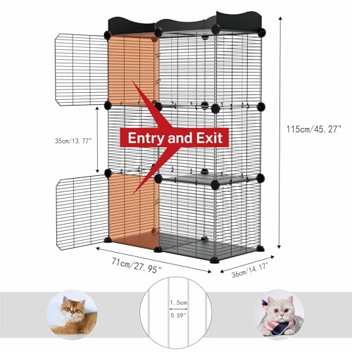 3 Tier Cat Cage Indoor (Medium - 27.6"L x 13.8"W x 44.5"H)