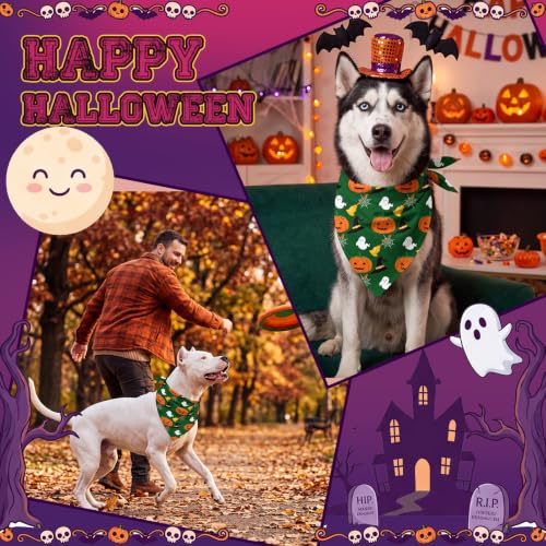 50 Pcs Halloween Dog Bandanas Bulk (31.5 x 21.7 x 21.7 Inch / Halloween)