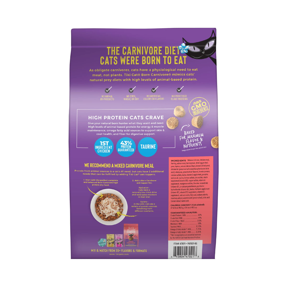 Tiki Cat Born Carnivore Dry Cat Food (44.8 Ounce (Pack of 1))