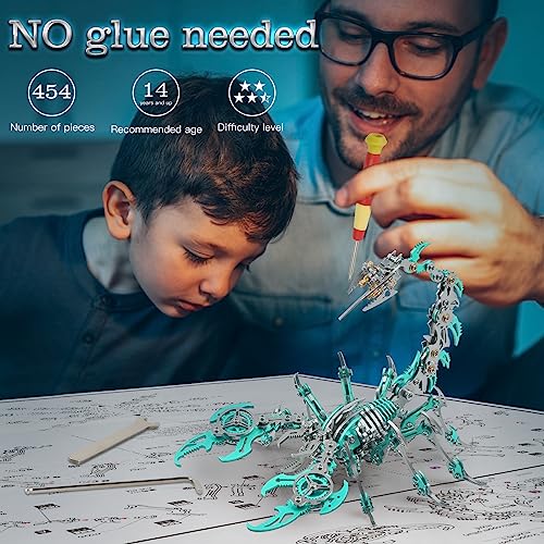 Scorpion 3D Metal Puzzles Kits for Adults Teens (Green)