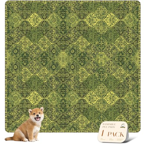 Washable Pee Pads for Dogs (72x72 Inch (Pack of 1) / Green/Multi)