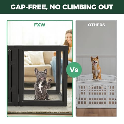 AuraSpace Clear Acrylic Indoor Dog Playpen (Black / 30"H)