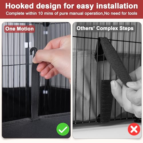 Guinea Pig Cage with Waterproof PVC Bottom Liner & One (14 Panels / Black)