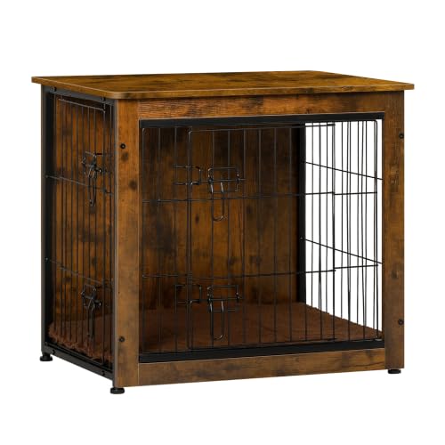 27" Dog Crate Furniture (Rustic Brown / 27.2"L x 20.1"W x 23.6"H)