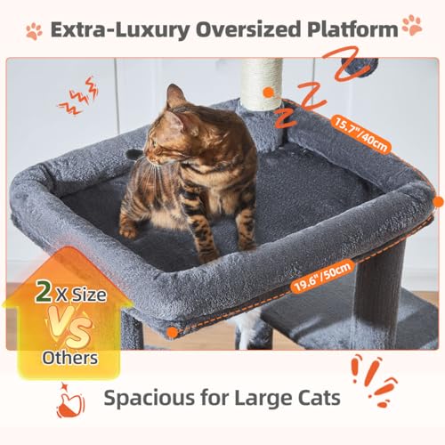 Sturdy Cat Tree (Smoky Gray / 55.1 Inches)