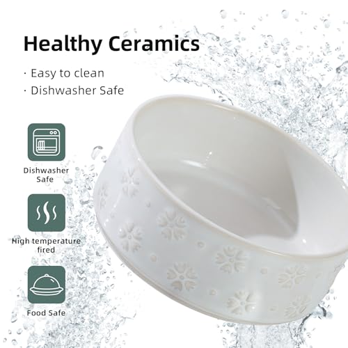Elevated Dog Bowls (Double Bowls with Stand- Arctic White / 1.6CUPS)