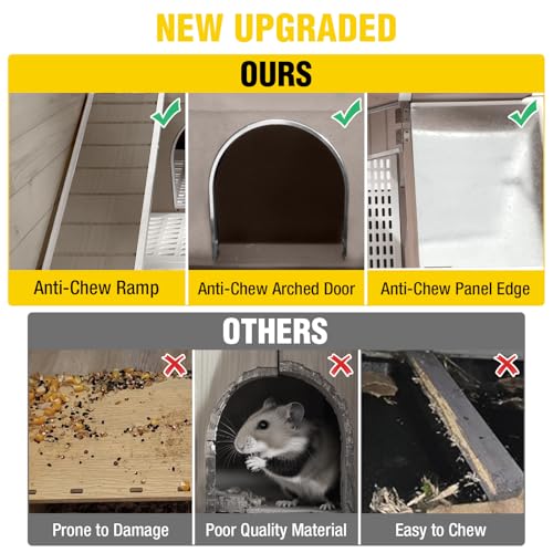 2 Story Indoor Rabbit Hutch Guinea Pig Cage with Stand ((Brown) / 36.6"L x 19.6"W x 36.6"H)