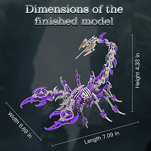 Scorpion 3D Metal Puzzles Kits for Adults Teens (Purple)