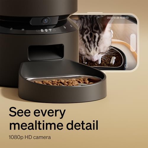 Automatic Dog Feeder with Camera (Black / 5L-with Camera & Slow Feed Bowl)