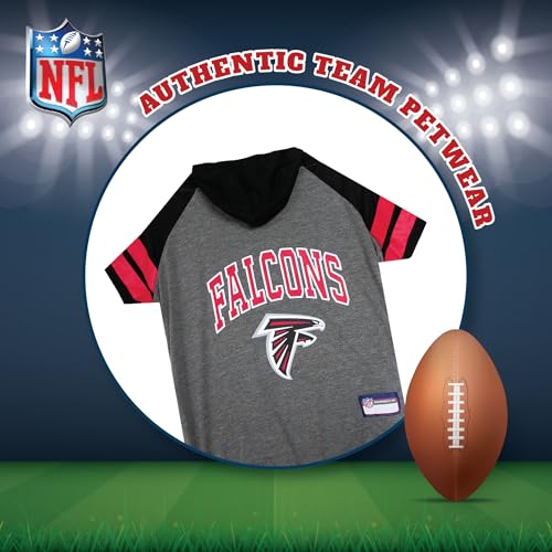 NFL Atlanta Falcons Hoodie for Dogs & Cats. NFL Football Licensed Dog Hoody Tee Shirt (Large / Atlanta Falcons)