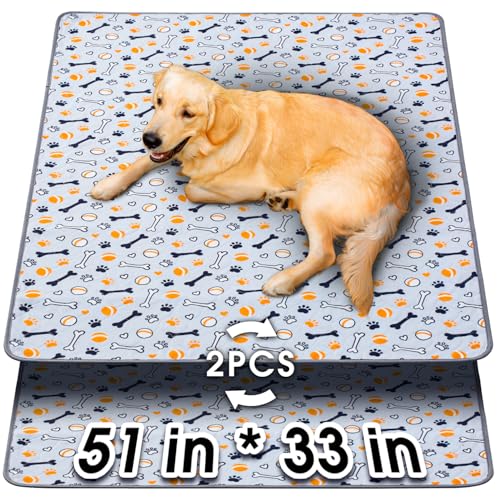 Washable Pee Pads for Dogs (Gray / 51 x 33")