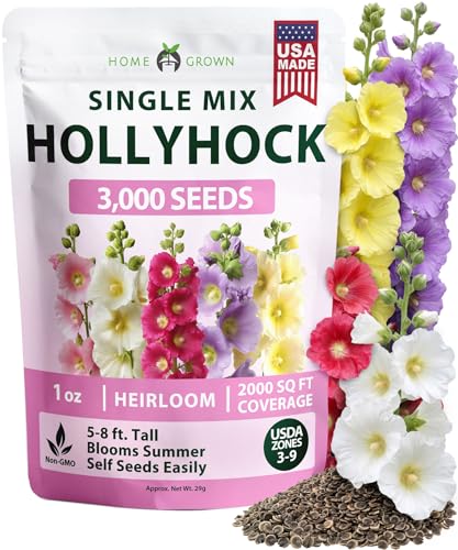 Hollyhock Single Mix 3000 Flower Seeds 1 oz
