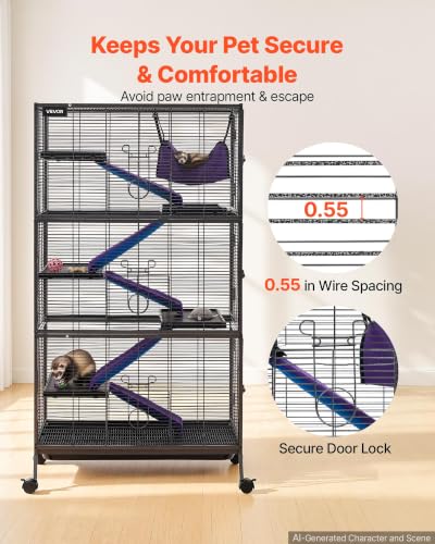 Metal Small Animal Cage 58.7" H 6 (31.5"L x 20.5"W x 58.7"H)