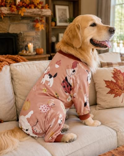 4 Pack Fall Dog Pajamas for Large Dogs (XX-Large)