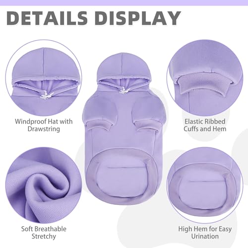 Dog Hoodie for Large Medium Small Dogs (Lavender / Small)