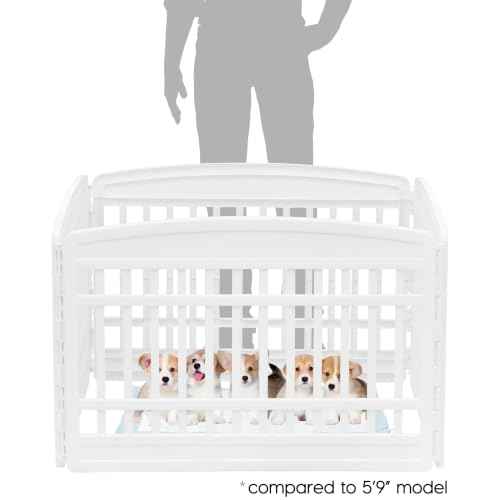 4 Panel Dog Playpen (White / 4 Panel – 24" H)
