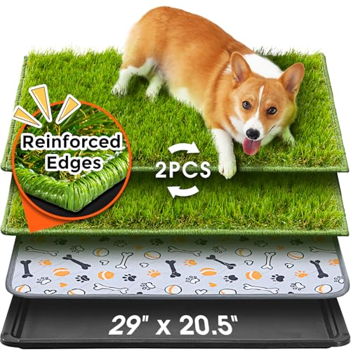 Dog Grass Pad with Tray Large (Black / 29 x 20.5")