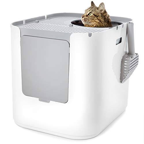 XL Cat Litter Box (White, Gray, Black)