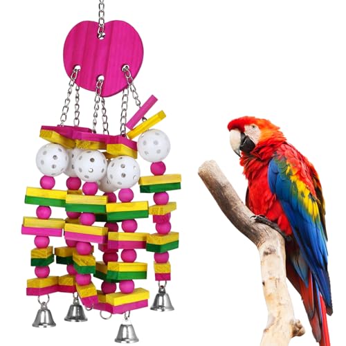 Large Bird Parrot Toys for Cockatoos African Grey Macaws Amazon Parrots (Hot pink)