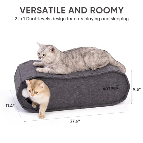 Cat Bed Cave for Indoor Cats (Soot Grey / Large)