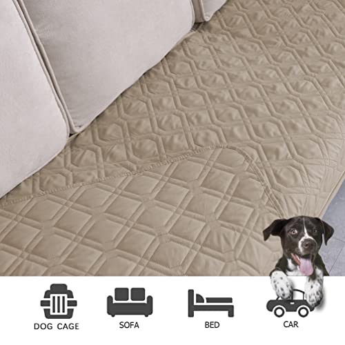 Waterproof Dog Bed Cover Pet Blanket for Furniture Bed Couch Sofa Reversible (30x60 Inch (Pack of 1) / Beige)