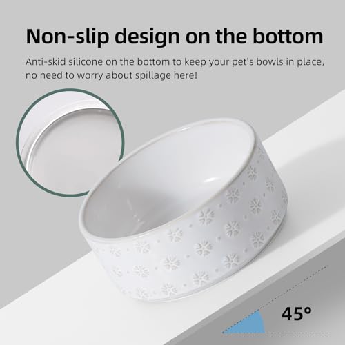 Elevated Dog Bowls (Double Bowls with Stand- Arctic White / 5CUPS)