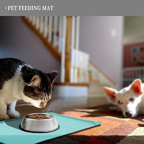 Silicone Pet Feeding Mat (Teal / 28" x 18")
