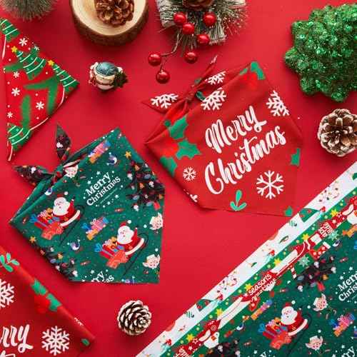 100 Pcs Christmas Dog Bandanas Bulk (Christmas / 19.7 x 13.8 x 13.8 Inch)