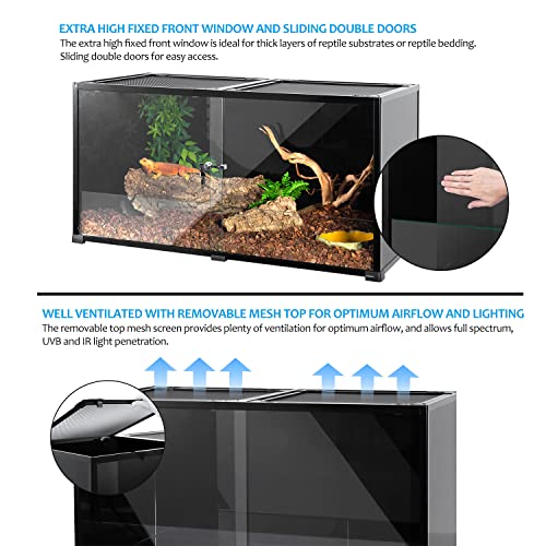REPTIZOO Large 120 Gallon Reptile Terrarium (48"W X 24"D X 24"H (120Gallon))