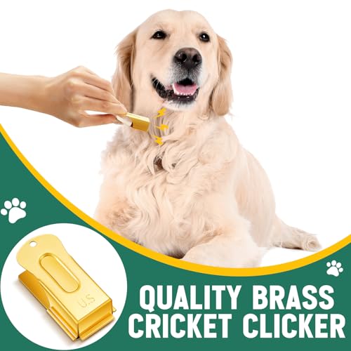 2 Pcs Dog Training Clicker Brass Cricket for Dogs Cats (Gold)