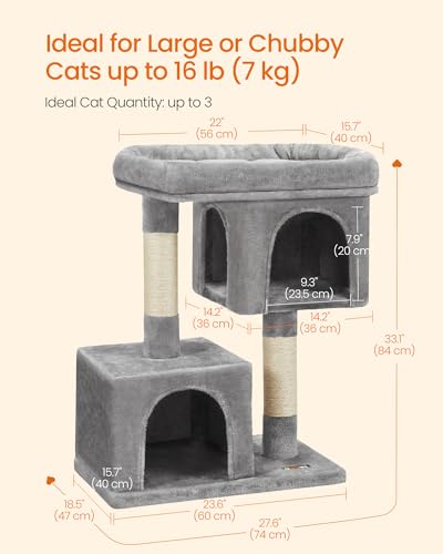 Cat Tree 33.1 (L (23.6"L x 15.7"W x 33.1"H) / Light Gray)