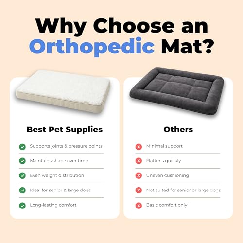 Orthopedic Dog Bed with Memory Foam (Beige / 41" x 29" x 4")