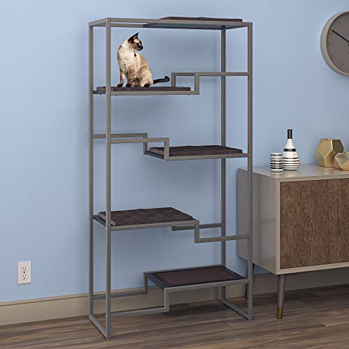 62 Inch Tall Metropolitan Cat Condo (Gray Frame)