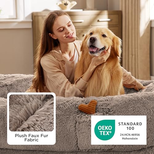 Human Dog Bed for Adult (71"L x 44"W x 12"Th / Camel)