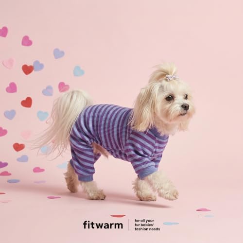 Purple and Violet Striped Dog Pajamas (Large / DarkViolet)