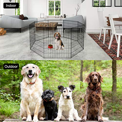 Foldable Dog Playpen (Black)