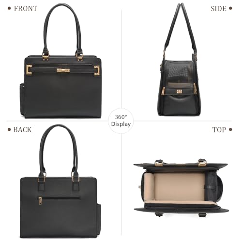 2-in-1 Stylish Dog Purse Carrier Soft-Sided Carriers Travel Tote Bag for Small Dogs Cats, Fashion Foldable Pet Bag for Puppies Small Animals with Pockets (Black, 15" L x 7.5" W x 12.2" H) (Black / 15.0"L x 7.5"W x 12.2"H)