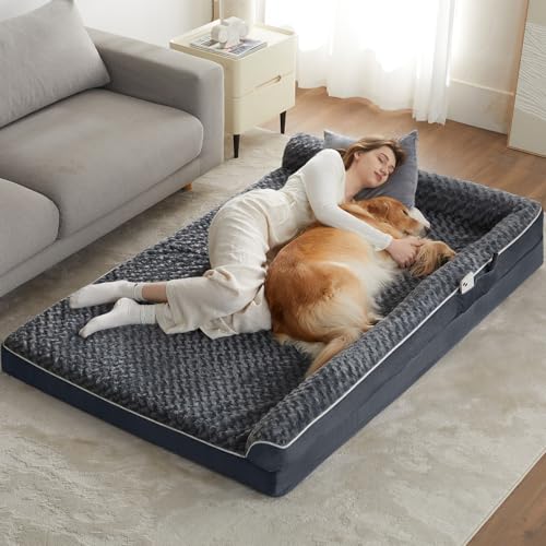 Orthopedic Washable Dog Bed (Dark Grey / 61.0"l x 43.0"w x 7.5"th)