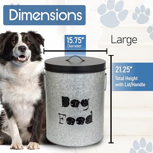 Large 60lb Dog & Medium 30lb Cat Pet Food Storage Canister with Scoop (Combo - Large Dog 60lb & Medium Cat 30lb)