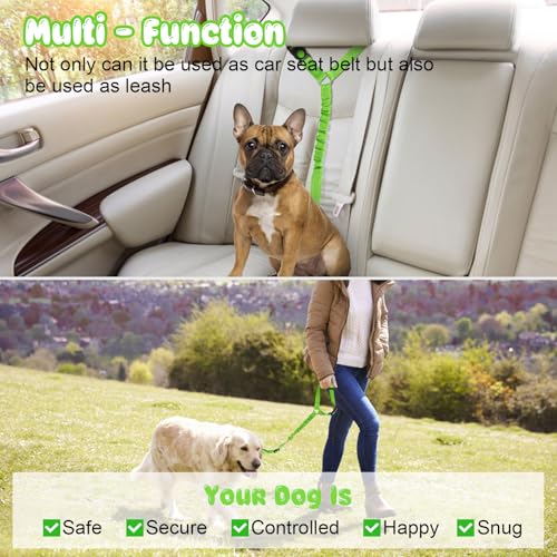 Dog Seat Belt for Car (Green)