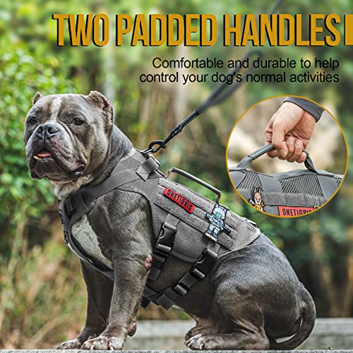 Tactical No Pull Dog Harness for Small Dogs (Grey / S)