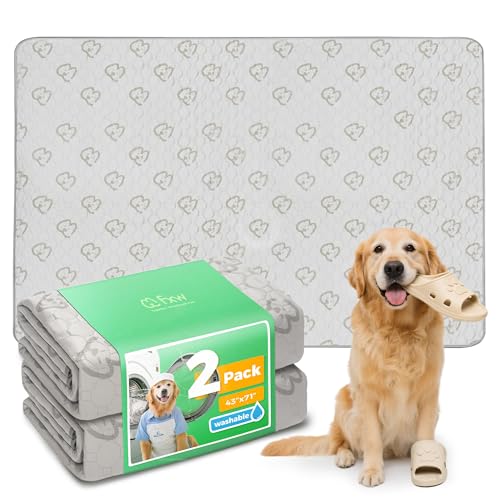 Washable Pee Pads for Dogs (Khaki / 43" x 71" (2 Packs))