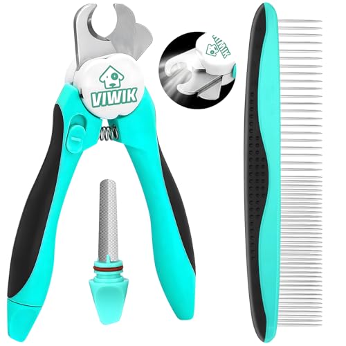 2 in 1 Dog Nail Trimmers with LED Light for Bloodline (Dark Blue)