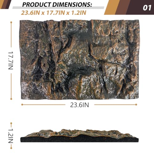 23.6x17.7in Rock Terrarium Background (yellow-23.6"* 11.8"（1pcs）)