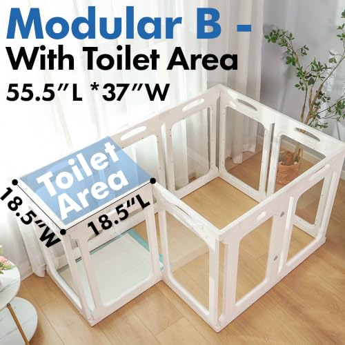 Clear Acrylic Dog Playpen Indoor (White / 24" Height)