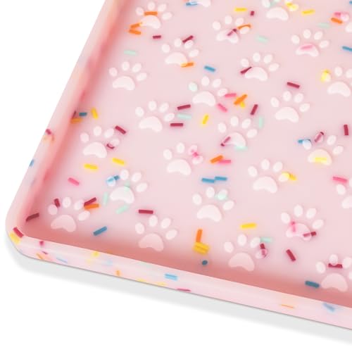 Dog Food Mat Anti (24.5"L x 16.5"W / Donut-Pink)